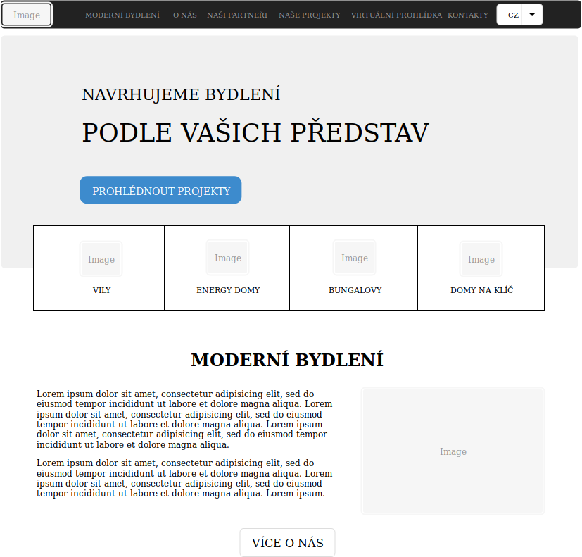 Wireframe Bootstrap webové šablóny - Tvorba Bootstrap šablóny z PSD súboru