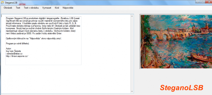 SteganoLSB – Ukrytí textu do obrázku - Grafické algoritmy
