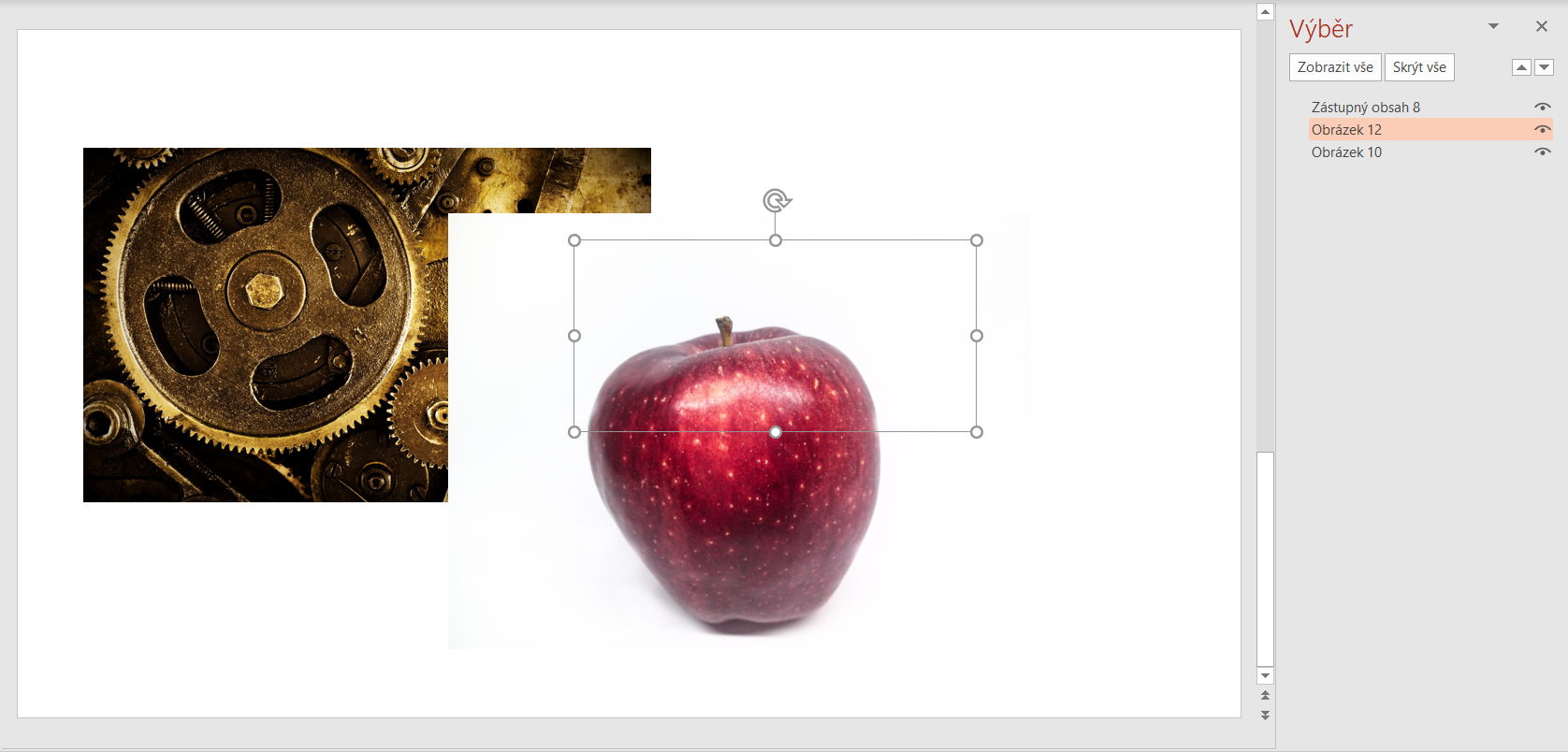 Tabla výberu v Microsoft PowerPoint - Základy Microsoft PowerPoint