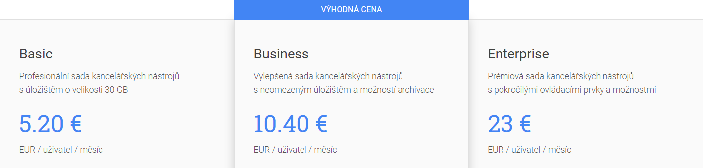 G Suite predplatné - Microsoft Office