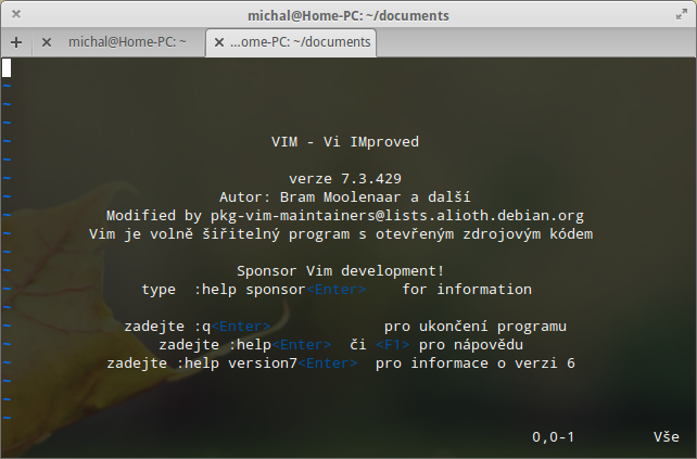 vim uvítacia obrazovka - Tipy, triky a návody
