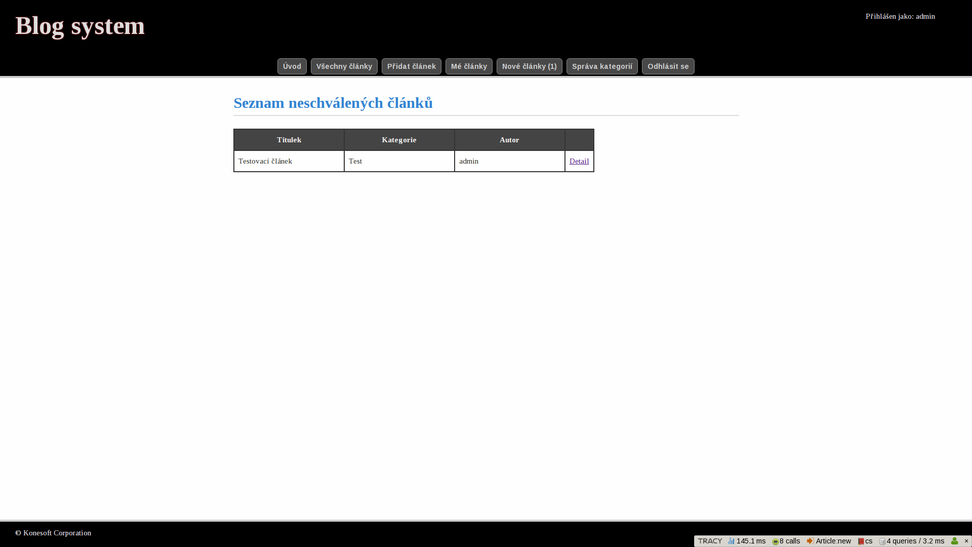 neschválené články