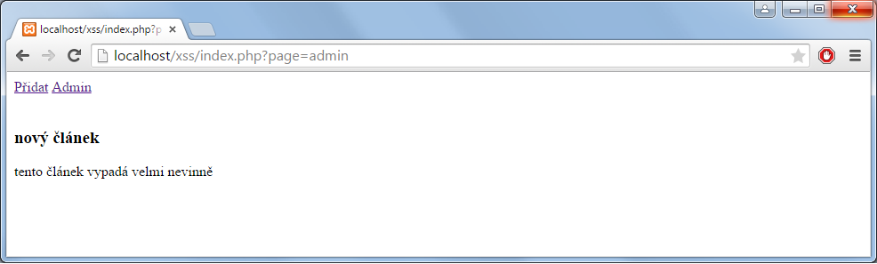 Vypísanie nebezpečného obsahu - Bezpečnosť webových aplikácií v PHP