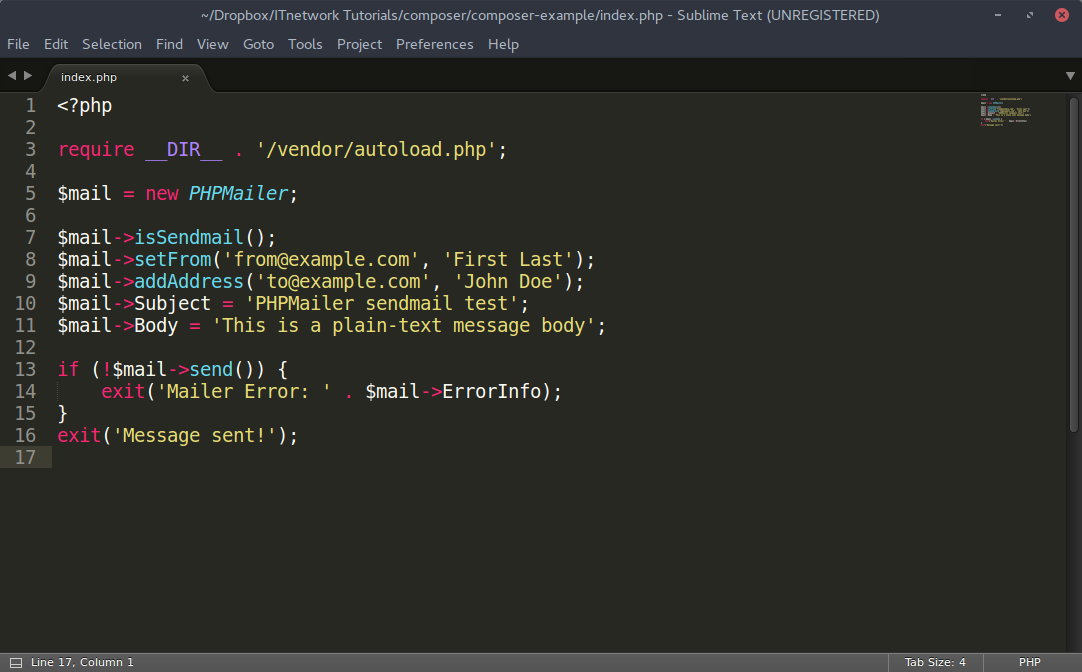 Ukážkový príklad použitia phpmaileru - Ostatné tutoriály v PHP