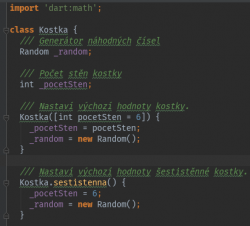 Hracia kocka v Dart - Konštruktory a náhodné čísla