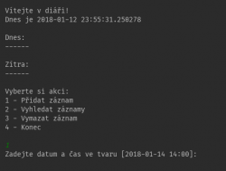 Diár s databázou v Dart