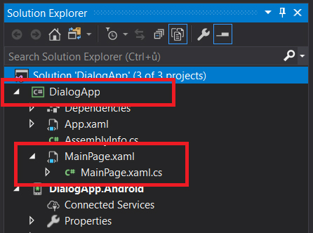 Súbory zdieľaného kódu multiplatformový Xamarin aplikácie - Tvorba mobilných aplikácií v Xamarin a C # .NET