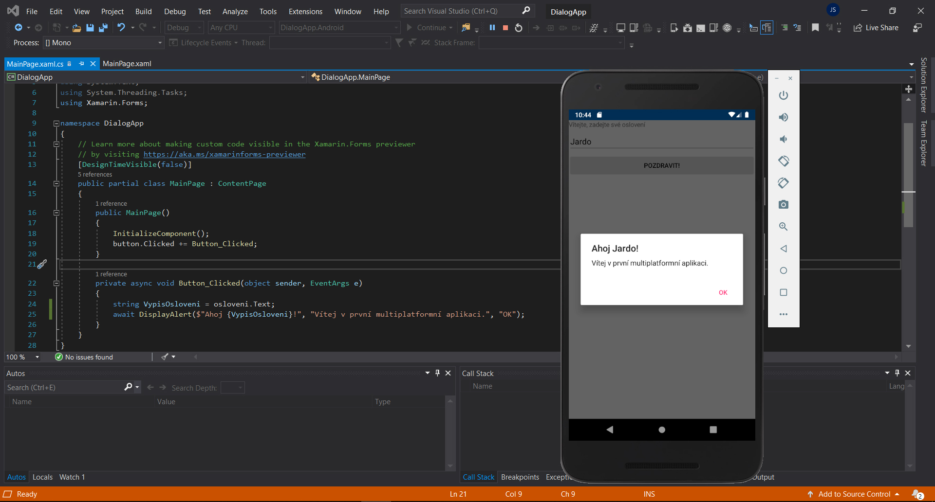 Dialógové okno v Android aplikácie v C# .NET a Xamarin - Tvorba mobilných aplikácií v Xamarin a C # .NET