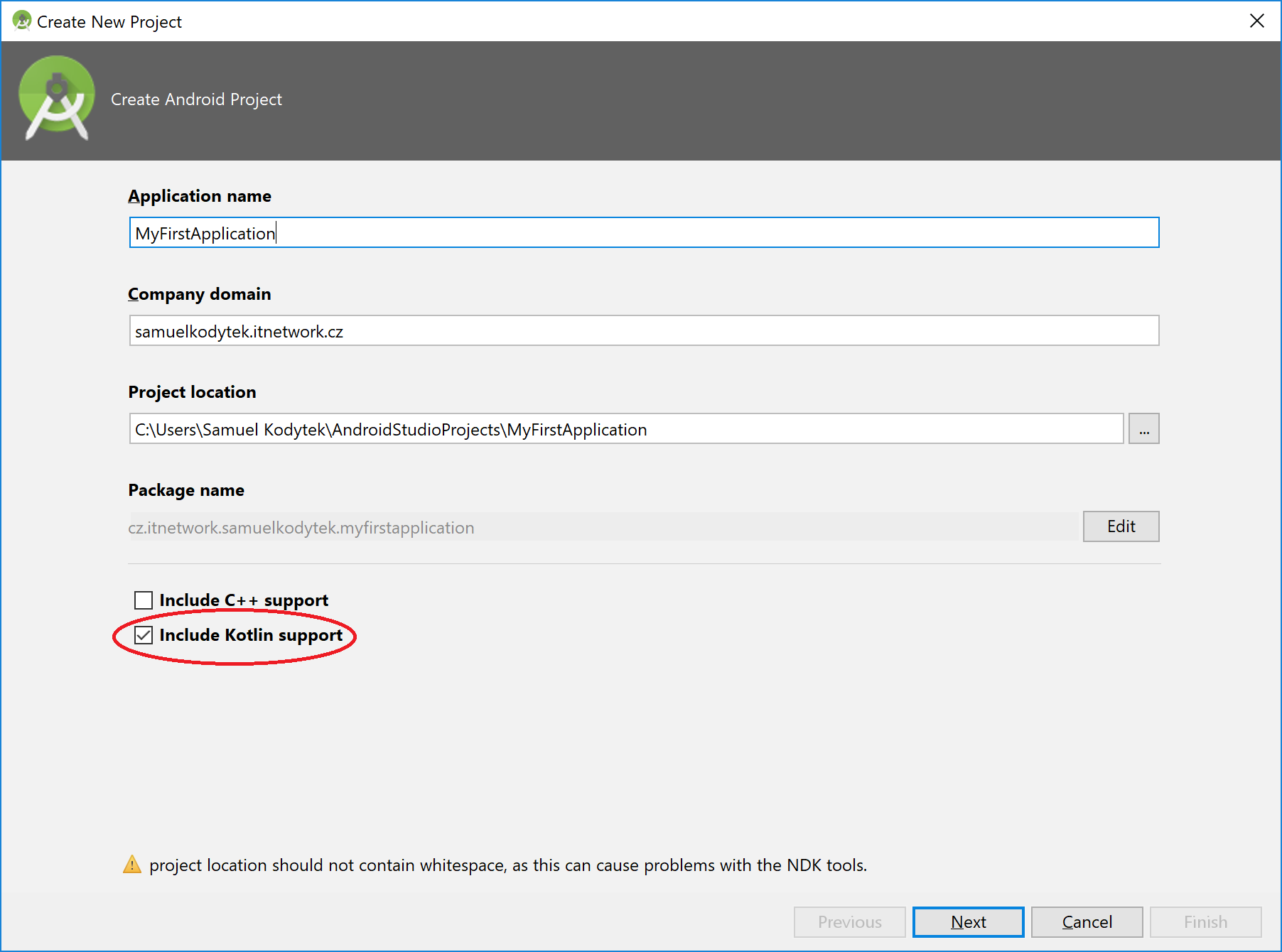 Založenie Kotlin projektu v Android Studio - Tvorba mobilných aplikácií pre Android v Kotlin