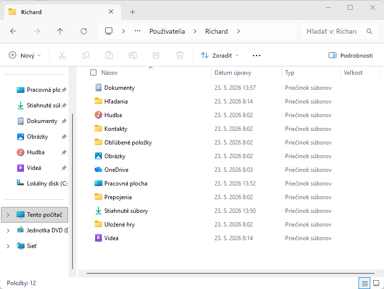 Otvorenie priečinka v Prieskumníkovi Windows - Základy Windows