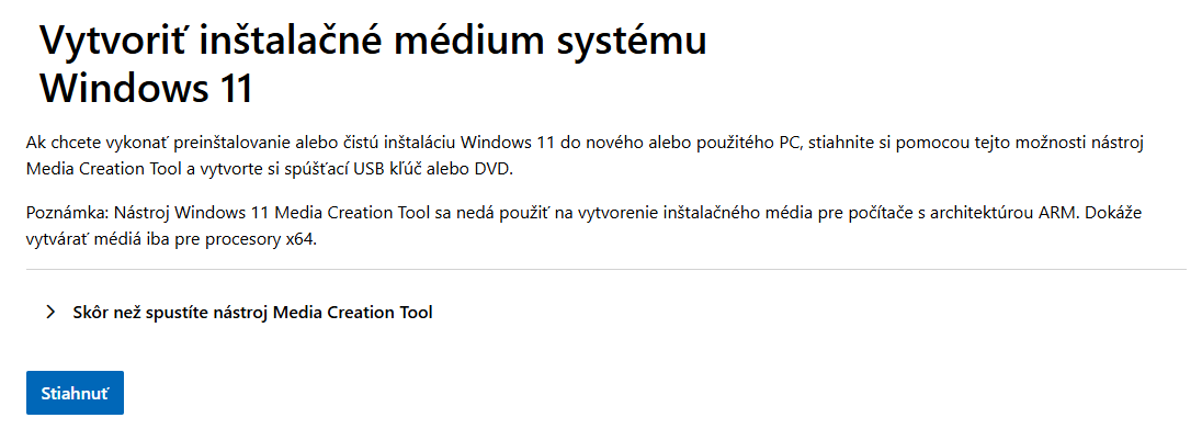Media Creation Tool - Základy Windows