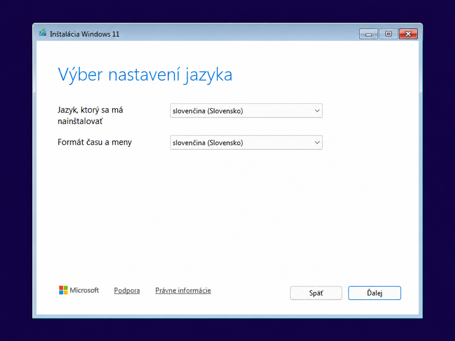 Výber nastavenia jazyka - Základy Windows