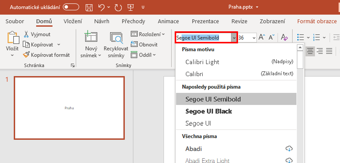 nastavenia fontu - Základy Microsoft PowerPoint