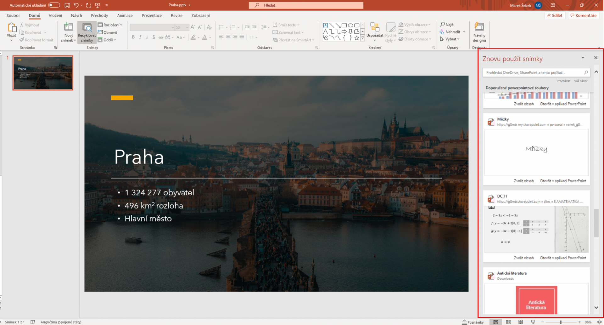 znovupoužitie snímok - Základy Microsoft PowerPoint