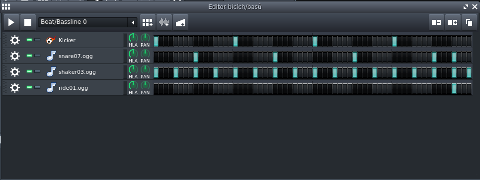 stav bicích - Tvorba hudby v LMMS