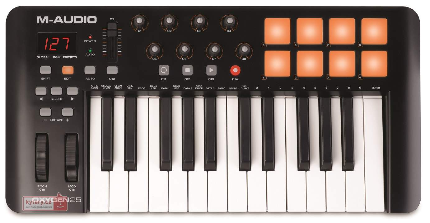 M-AUDIO Oxygen 25 IV (MIDI / USB keyboard M-AUDIO Oxygen 25 IV (MIDI / USB keyboard M-AUDIO Oxygen 25 IV (MIDI / USB keyboard - Tvorba hudby v LMMS