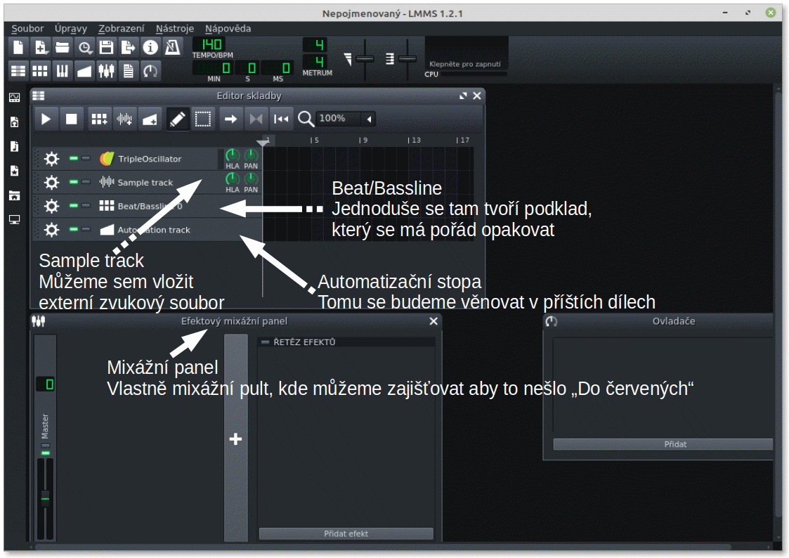 popis - Tvorba hudby v LMMS