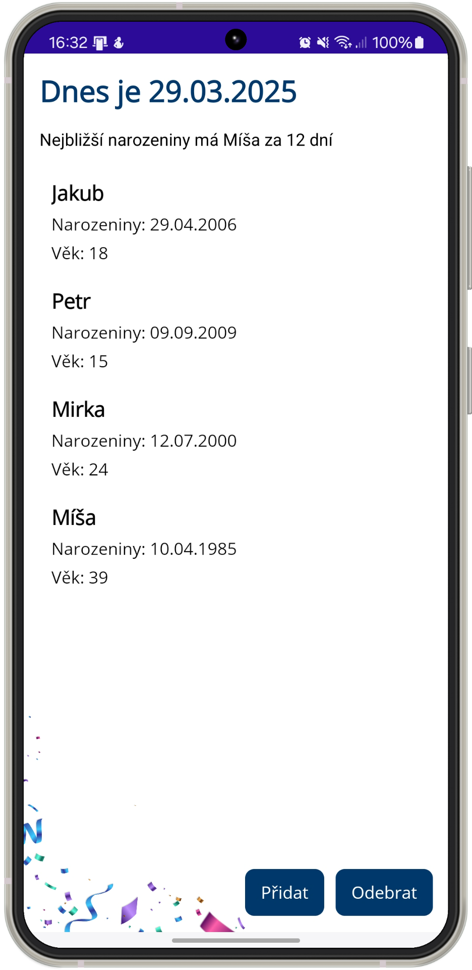 Hlavní stránka na Androidu - .NET MAUI - Multiplatformné aplikácie v C# .NET