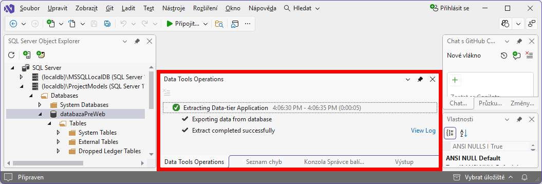 Data Tools Operations - MS-SQL databázy krok za krokom