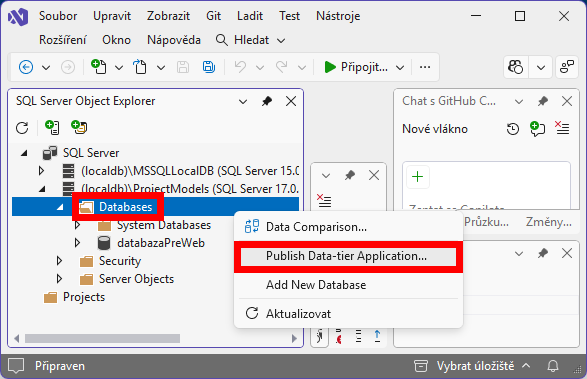 Publish Data-tier Application - MS-SQL databázy krok za krokom