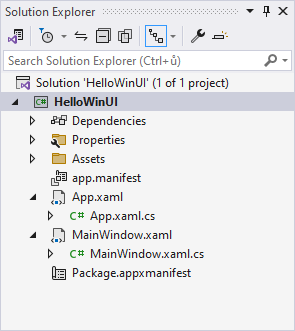 Solution Explorer - WinUI 3 - Okenné aplikácie v C# .NET - WinUI 3 - Okenné aplikácie v C# .NET