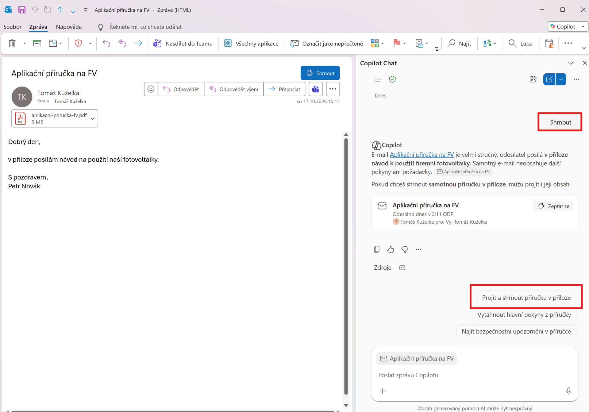 Outlook Classic – zhrnúť email - Microsoft Outlook - Microsoft Outlook