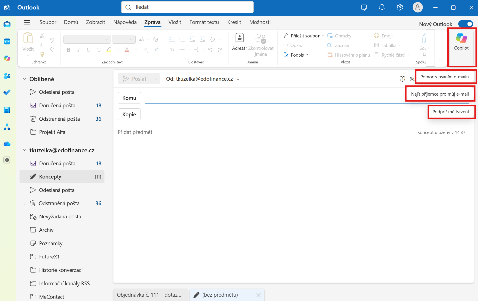 Outlook New – rýchle akcie - Microsoft Outlook - Microsoft Outlook