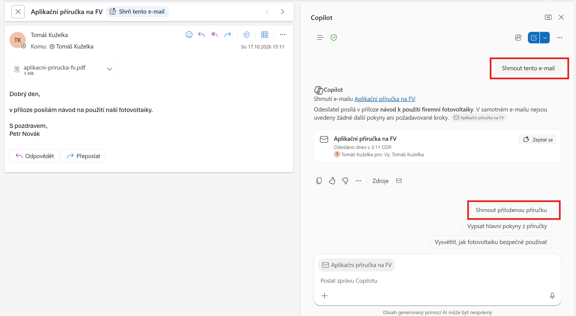 Outlook New – zhrnúť email - Microsoft Outlook - Microsoft Outlook