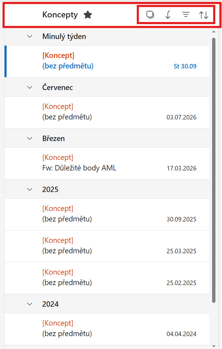 Outlook New – ovládacie prvky pre filtrovanie a radenie správ - Microsoft Outlook - Microsoft Outlook