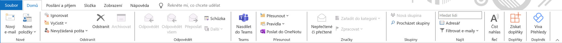 Outlook Classic – pás kariet a jeho hlavné karty - Microsoft Outlook - Microsoft Outlook