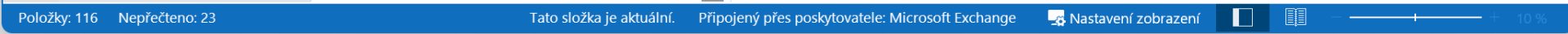 Outlook Classic – stavový riadok s informáciami o pripojení  - Microsoft Outlook - Microsoft Outlook