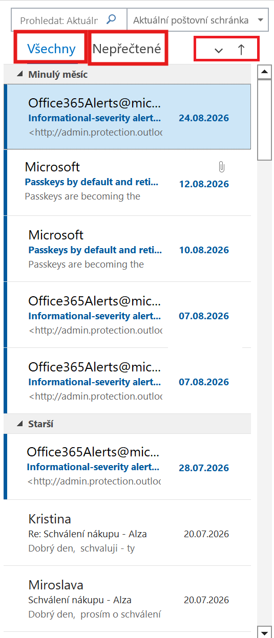 Outlook Classic – filtrovanie a radenie e-mailových správ - Microsoft Outlook - Microsoft Outlook