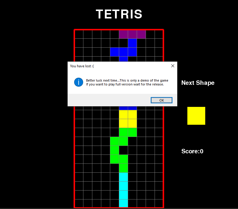 Obrazovka a ohlásenie konca hry. - Zdrojákoviště Python - pygame