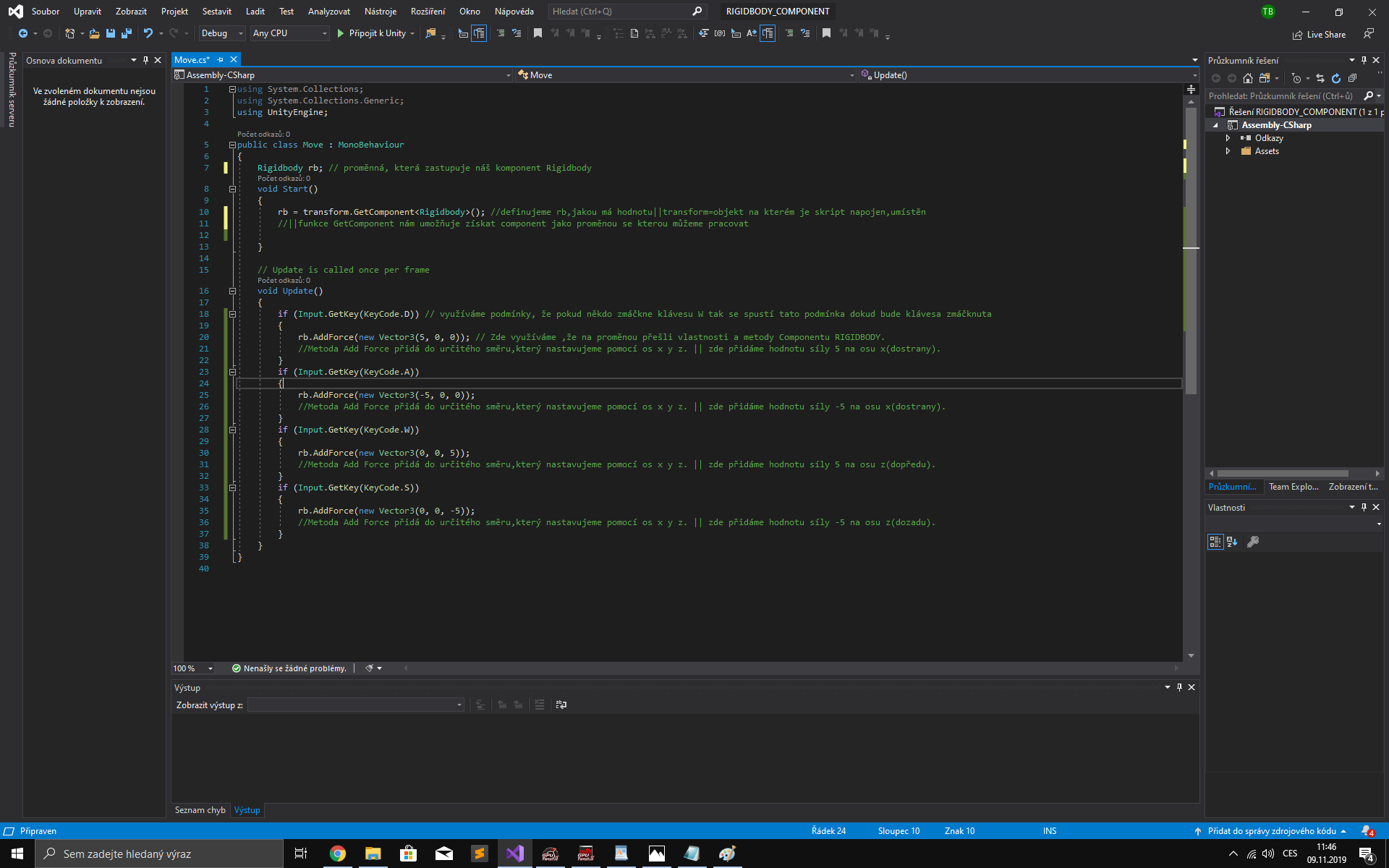 Prvý skript v Unity 3D - Tvorba 3D hier v Unity