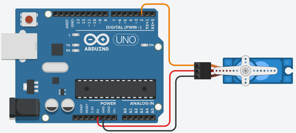 Zapojenie-servo-motor - Arduino - Hardvér