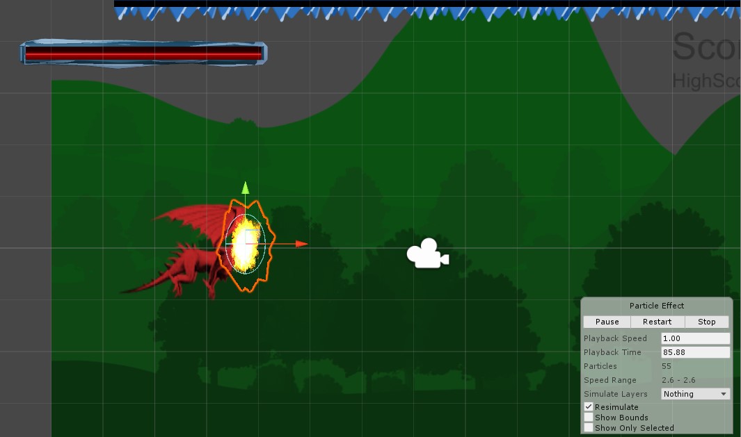 Umiestnenie particle Effectu.