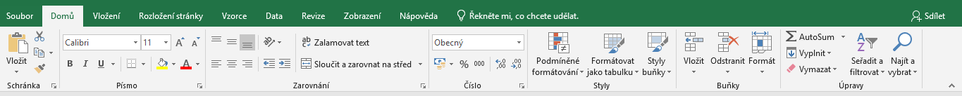 Karta Domov v Microsoft Excel - Základy Microsoft Excel