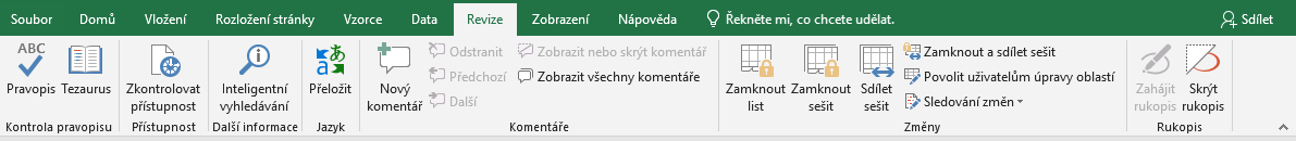 Karta Revízia v Microsoft Excel - Základy Microsoft Excel