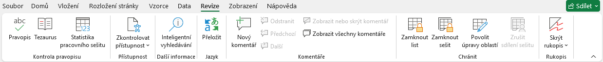 Karta Revízia v Microsoft Exceli - Základy Microsoft Excel