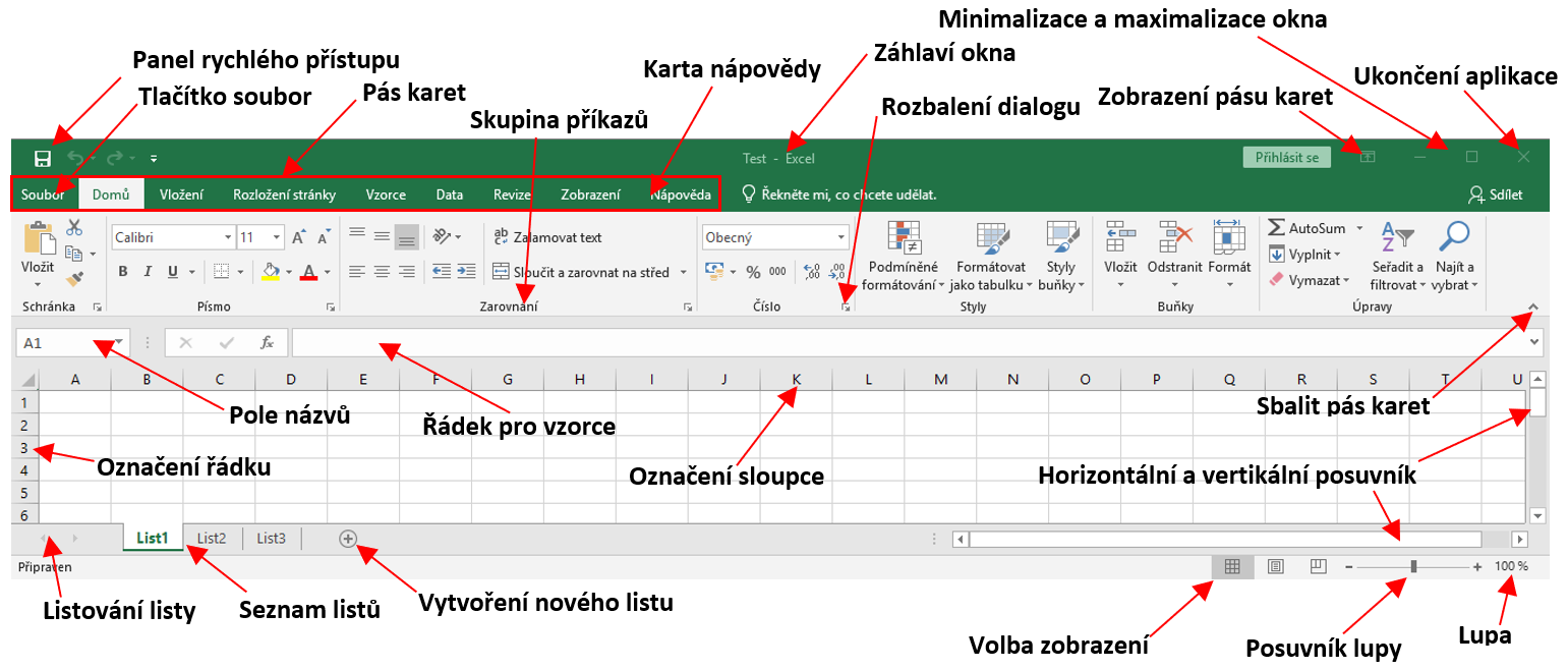 Prostredie programu Microsoft Excel - Základy Microsoft Excel
