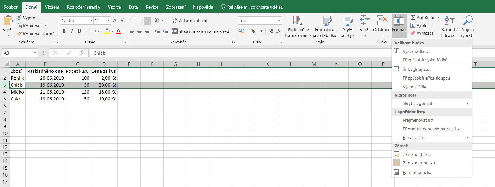 Základy Microsoft Excel