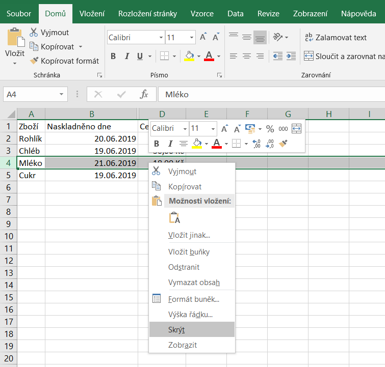 Základy Microsoft Excel