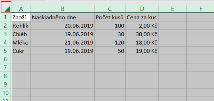 Základy Microsoft Excel