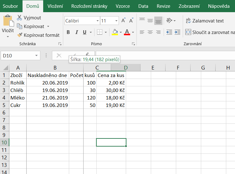 Základy Microsoft Excel