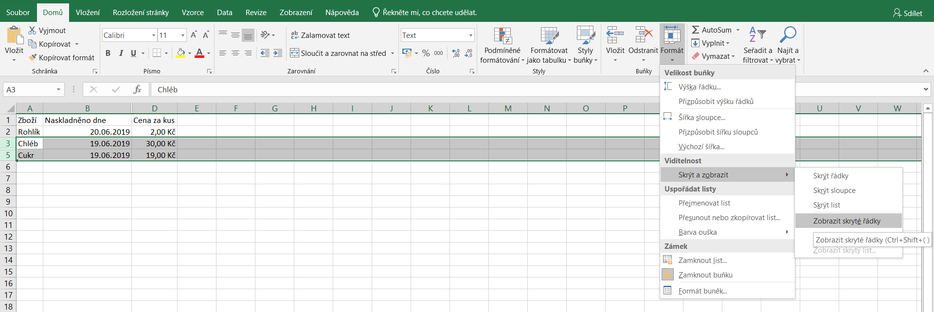 Základy Microsoft Excel