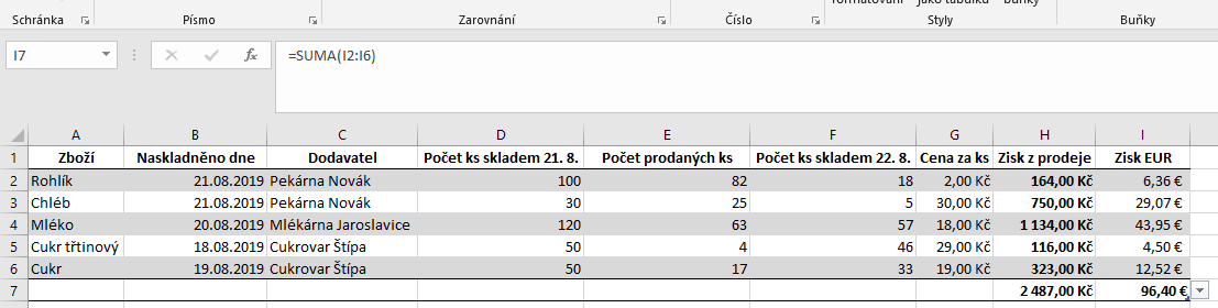Základy Microsoft Excel