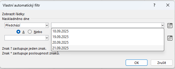 Filtrovanie údajov podľa kalendárneho dátumu - Základy Microsoft Excel