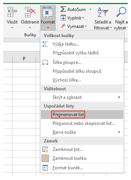 Premenovanie listu v Exceli - Základy Microsoft Excel - Základy Microsoft Excel