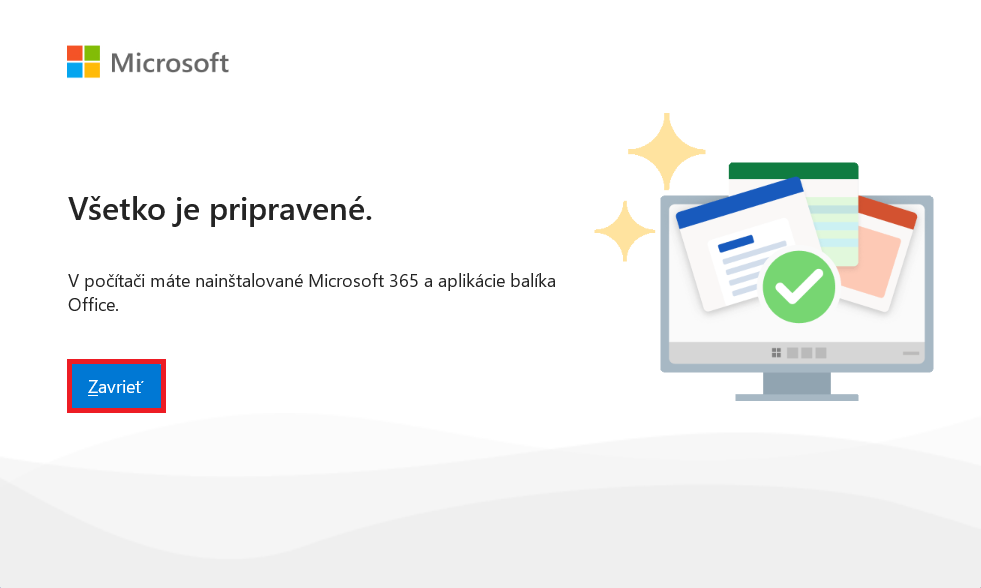 Dokončenie inštalácie - Základy Microsoft Excel