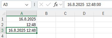 Ukážka zápisu dátumu a času - Základy Microsoft Excel